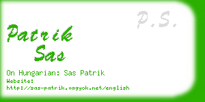 patrik sas business card